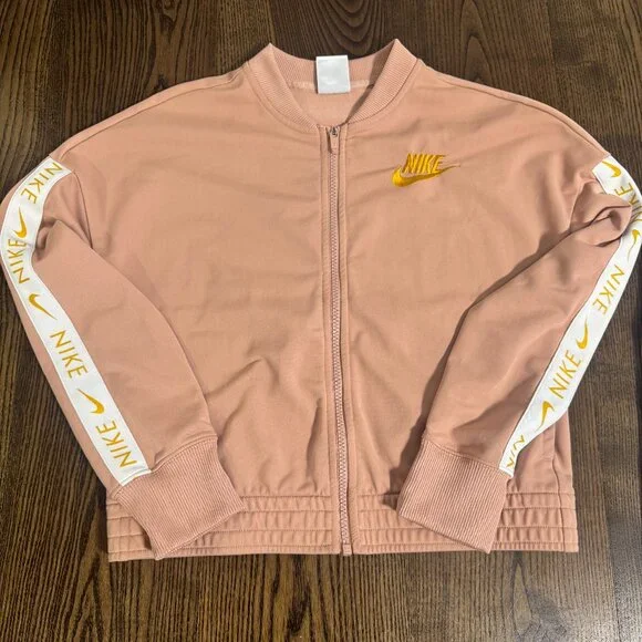 Nike Peach Jogger Set – Zip Jacket & Track Pants with Gold Logo Tape - Picture 4 of 4